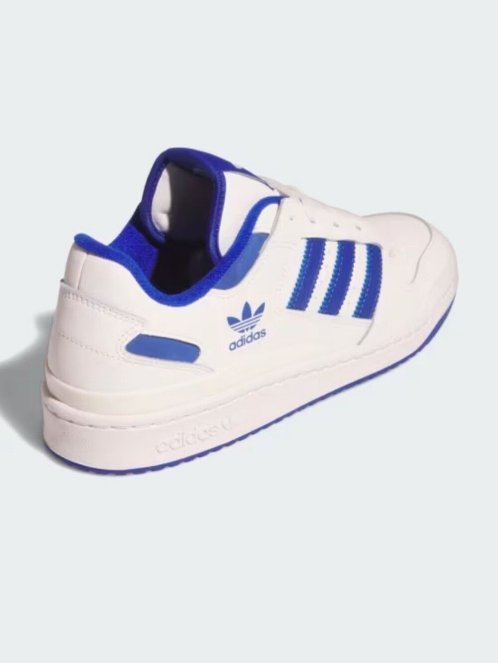 adidas Men's Core White and Royal Blue Forum Low CL Sneakers. New. - Picture 3 of 15